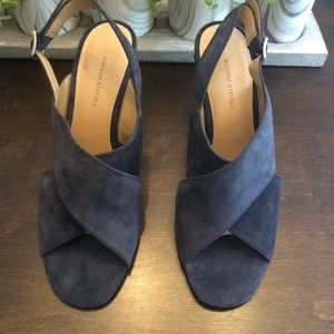 Banana Republic navy blue wedges 7.5 NEW with box